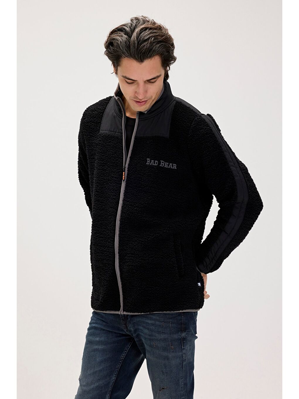Galvin Siyah Erkek Full-Zip Polar Sweatshirt-3