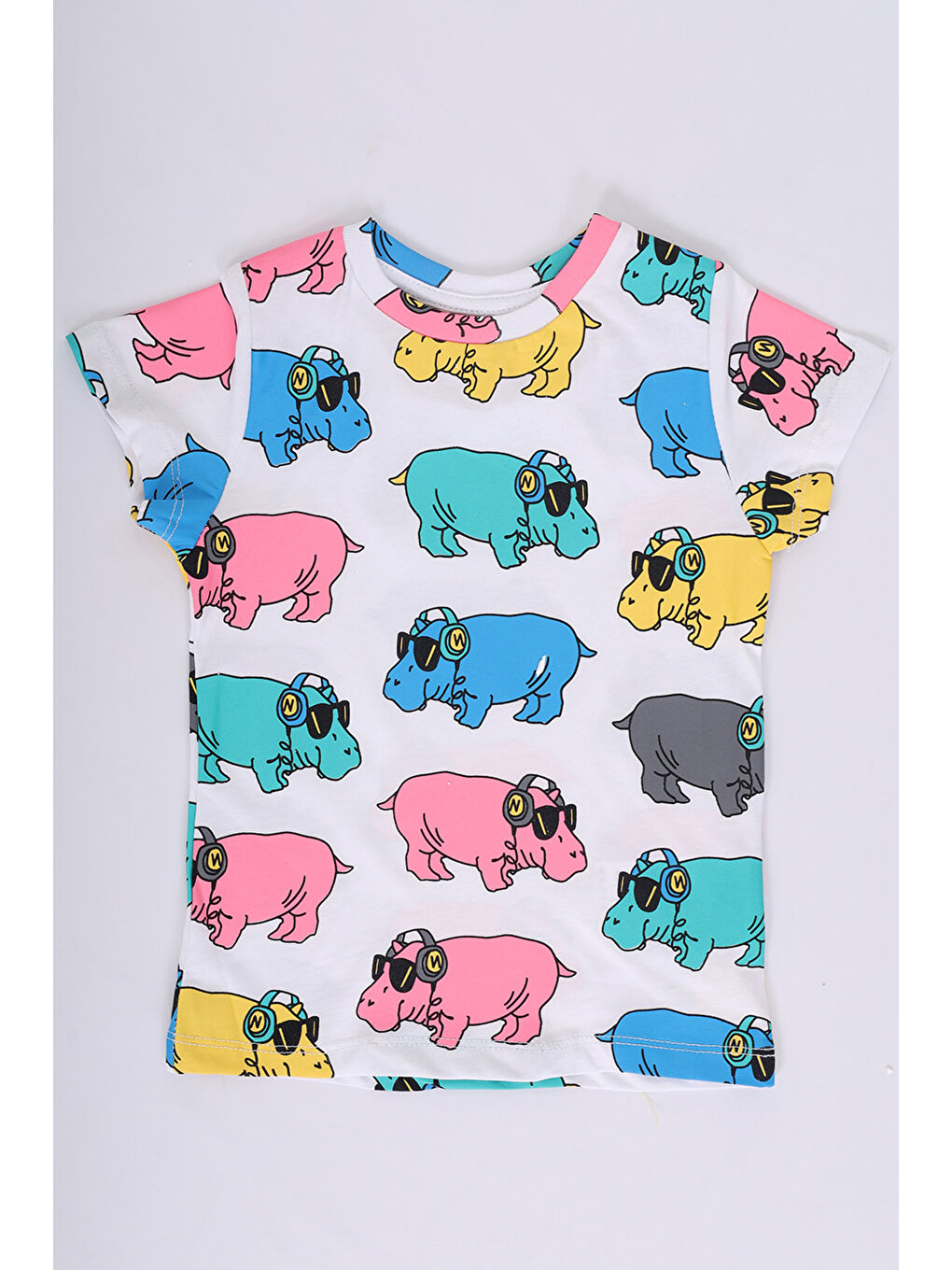 Beyaz Erkek Çocuk Baskılı Tişört-1