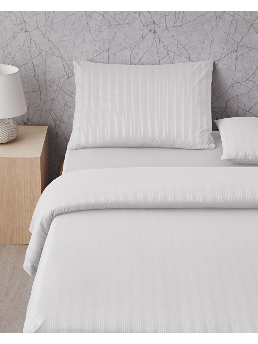 Glossy Kolay Ütülenir Perkal Çift Kişilik Nevresim Takımı 200x220 cm Beyaz-1