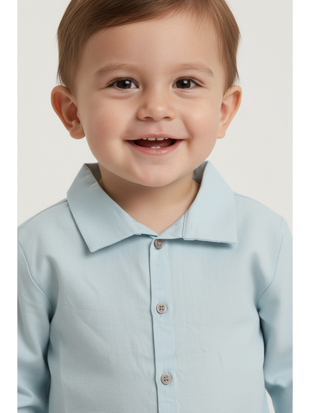 Erkek Çocuk Uzun Kollu Mavi Gömlek (2-3 Yaş 8-9 Yaş)-2