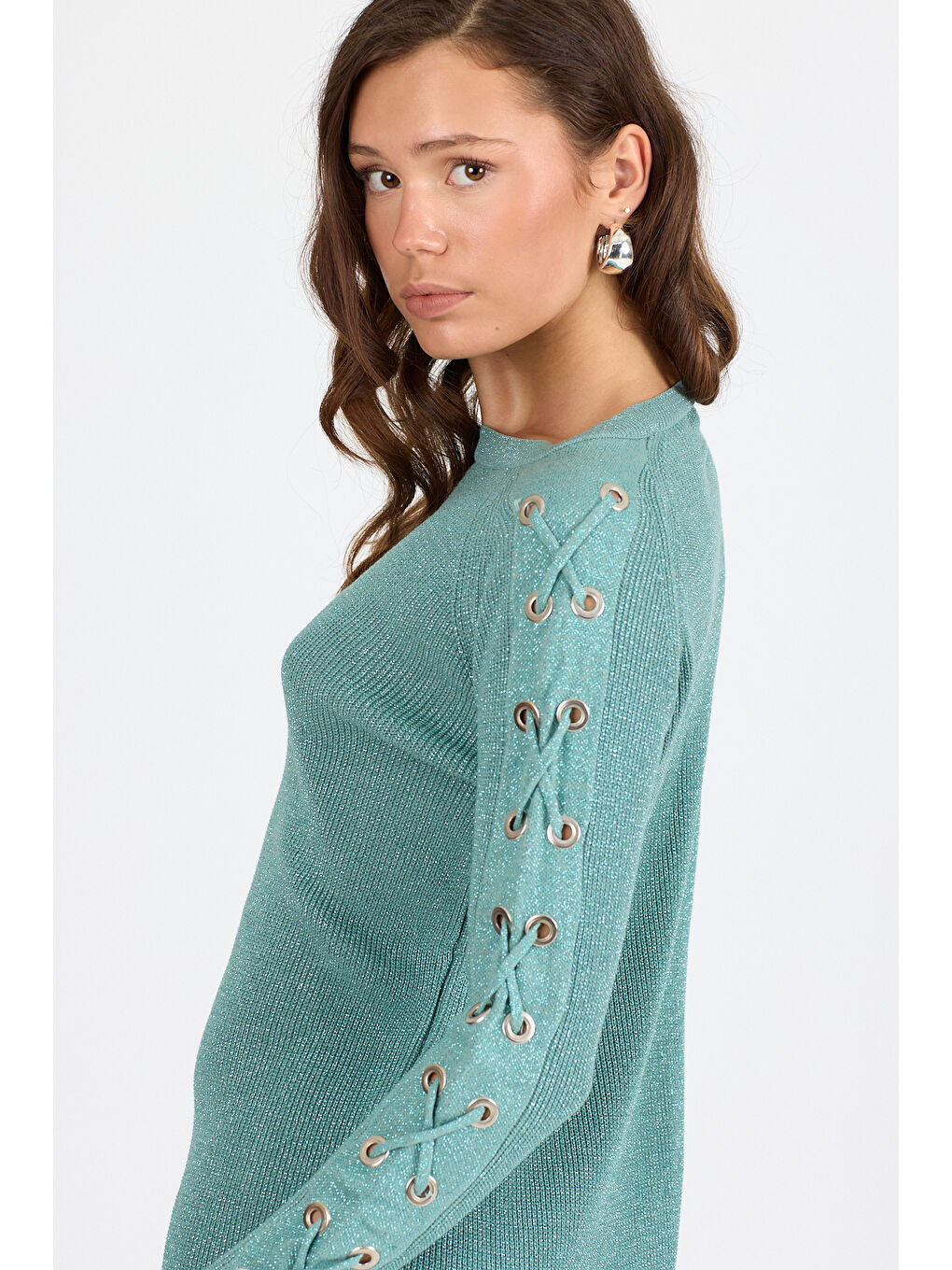 Yeşil Kadın Triko Tunik 2405 (Standart Beden s-m-l-xl Beden Uyumludur)-1