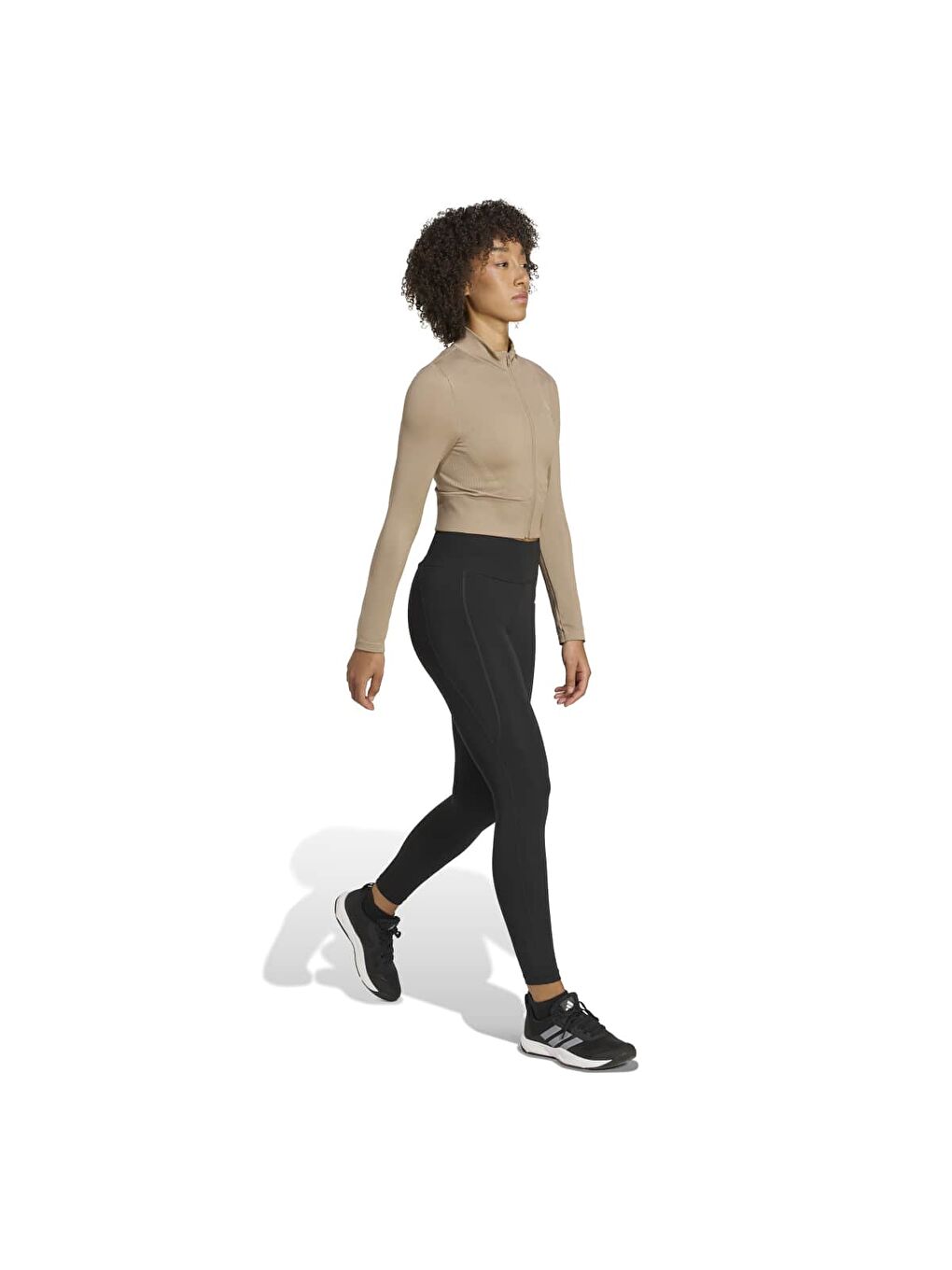 Workout Essentials Kadın Bej Dik Yaka Ceket-2