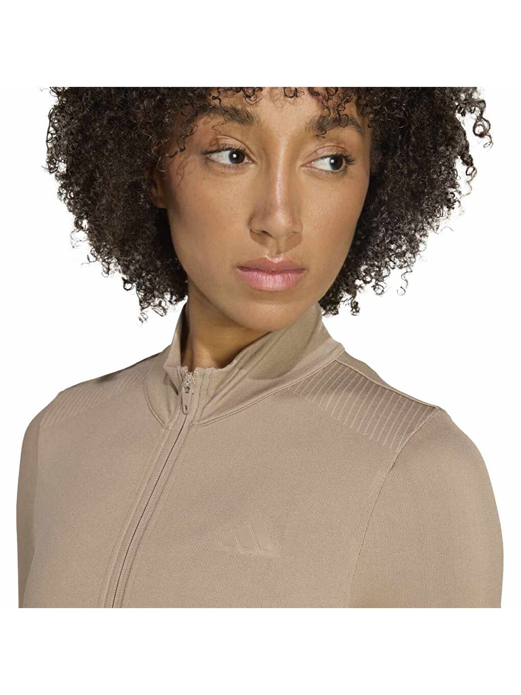 Workout Essentials Kadın Bej Dik Yaka Ceket-3