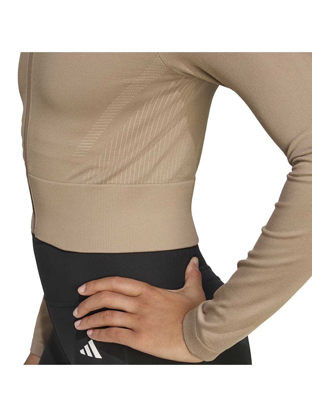 Workout Essentials Kadın Bej Dik Yaka Ceket-4