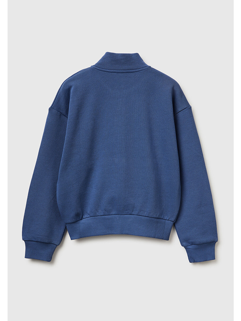 Karışık Kız Çocuk Simli Logolu Fermuarlı Cepli Yüksek Yaka Sweatshirt-1