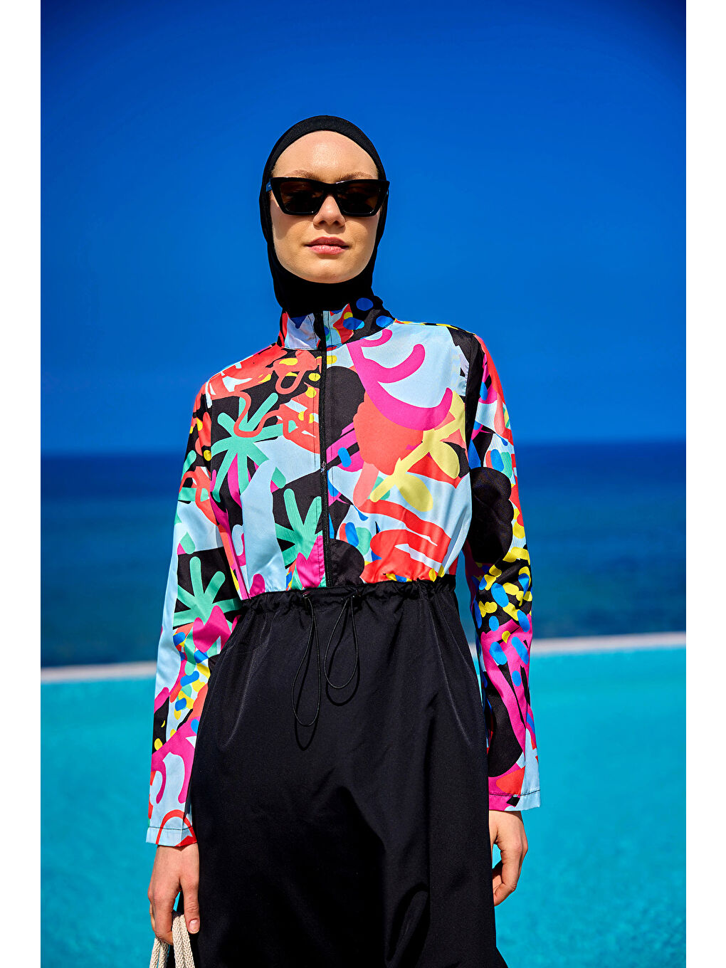 Rivamera Siyah Tam Kapalı Tesettür Mayo R2510-2