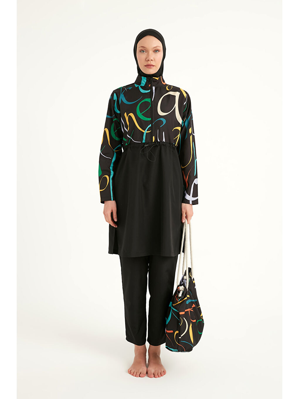 Rivamera Siyah Tam Kapalı Tesettür Mayo R2505-4