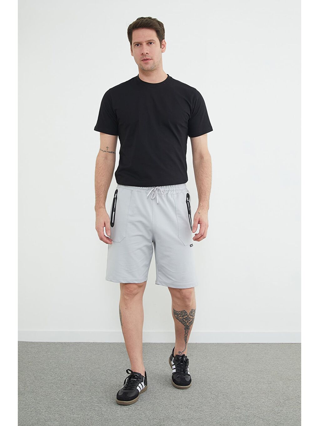 Gri Coolstyle Etiketli Beli Lastikli Şort-2
