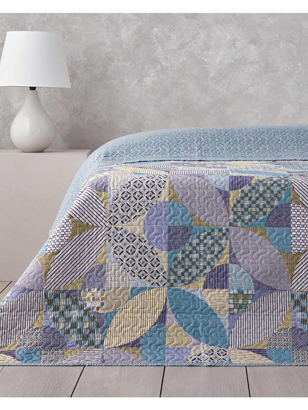 Patch Square Tek Kişilik Çok Amaçlı Örtü 160x220 cm Yeşil-2