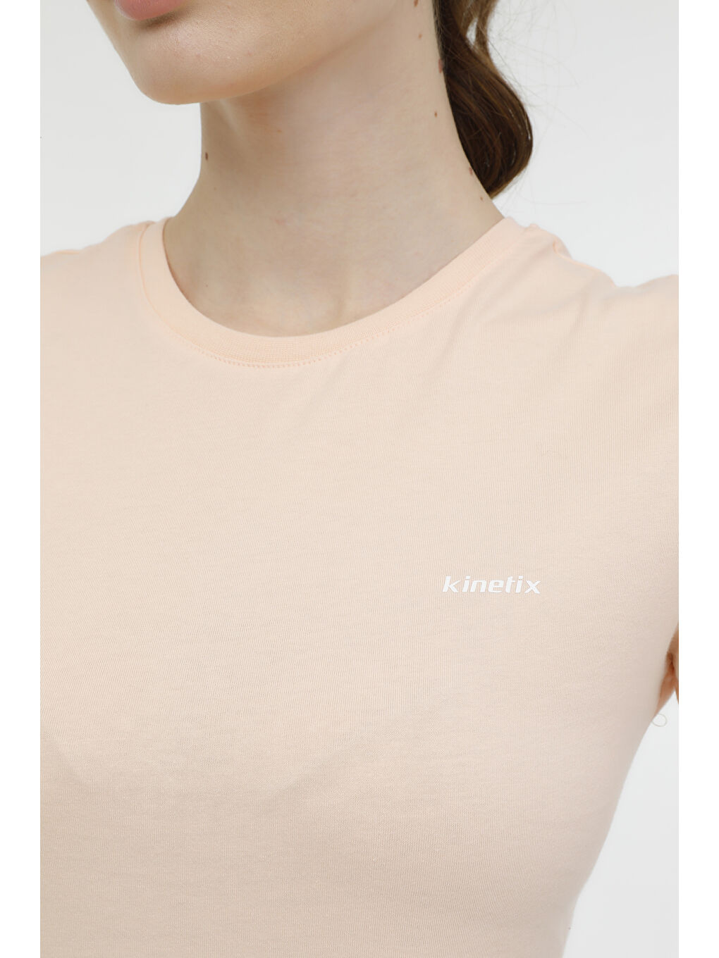 Pembe W-SN226 BASIC C NECK T-SH Yavruağzı Kadın Kısa Kol T-Shirt-3
