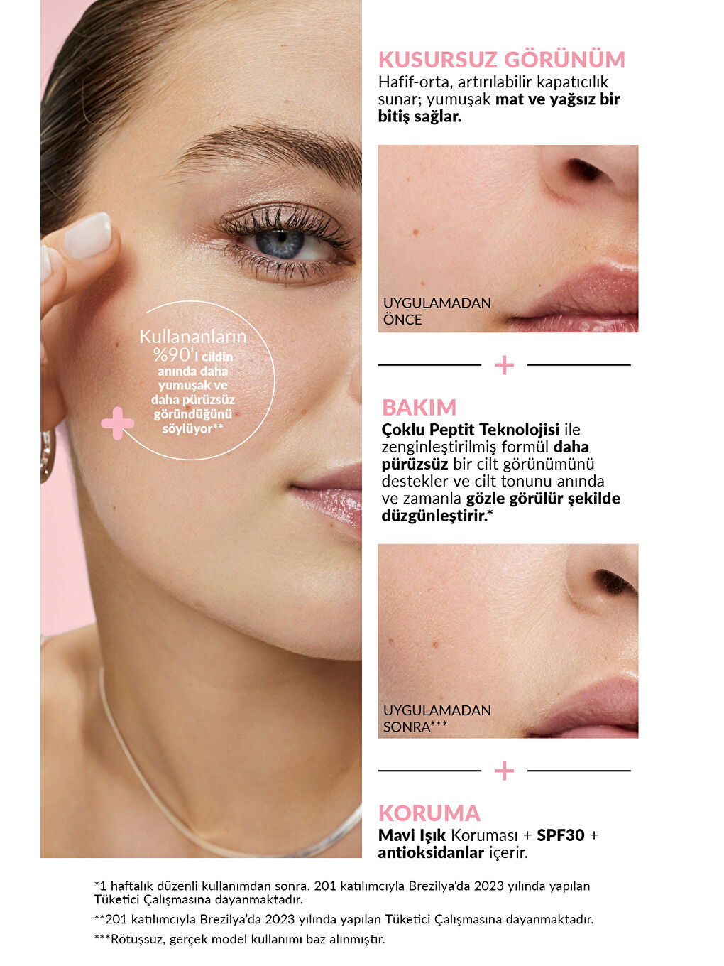 Make Up + Care 3ü 1 Arada Mat Serum Fondöten 30 Ml. 120N Porcelain-3