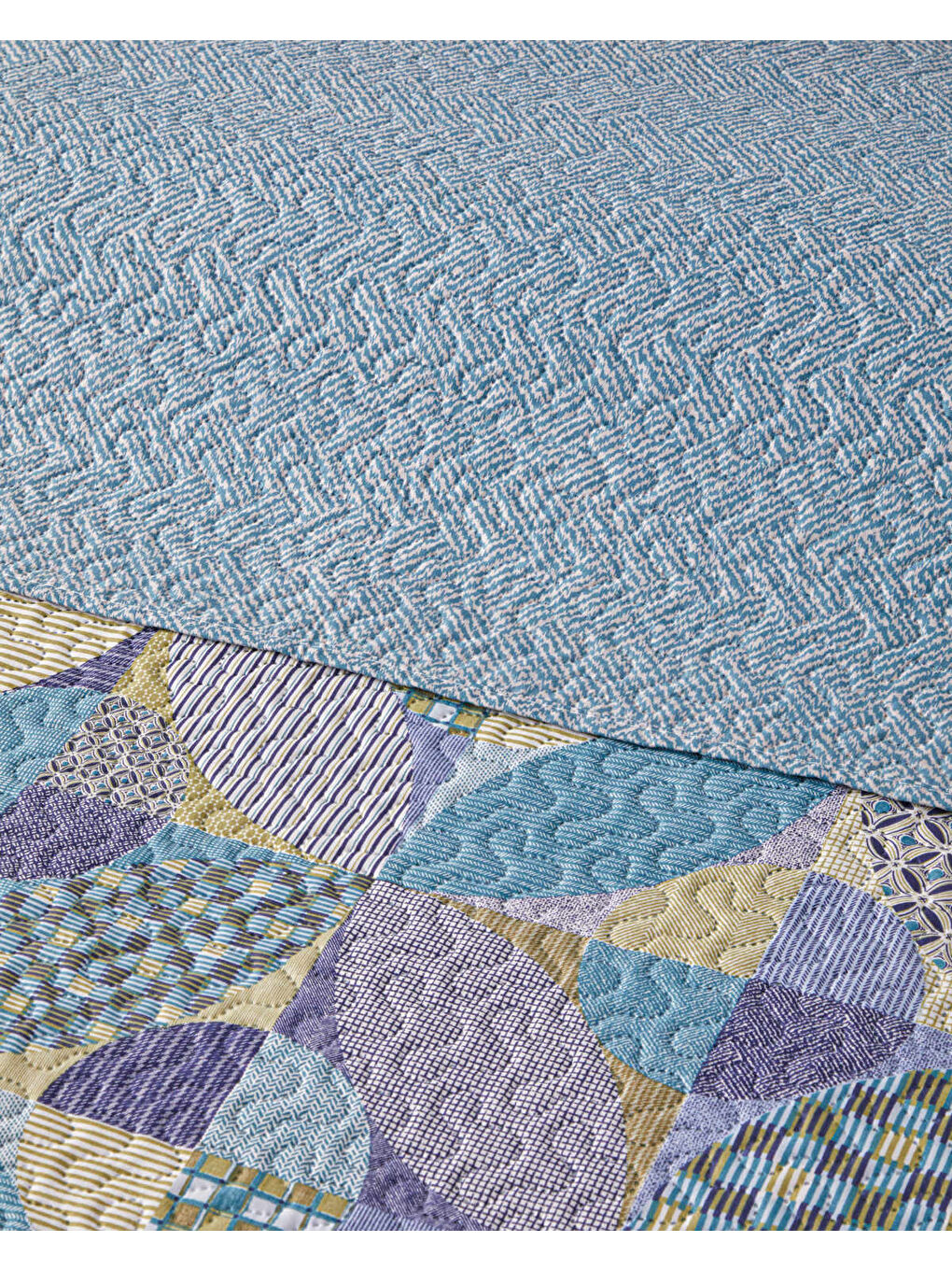 Patch Square Tek Kişilik Çok Amaçlı Örtü 160x220 cm Yeşil-3