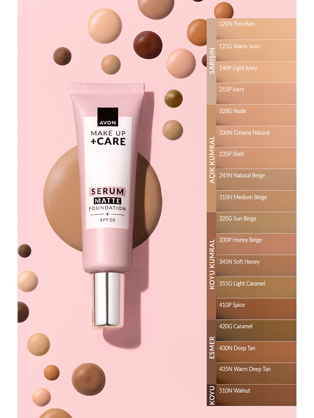 Make Up + Care 3ü 1 Arada Mat Serum Fondöten 30 Ml. 120N Porcelain-4