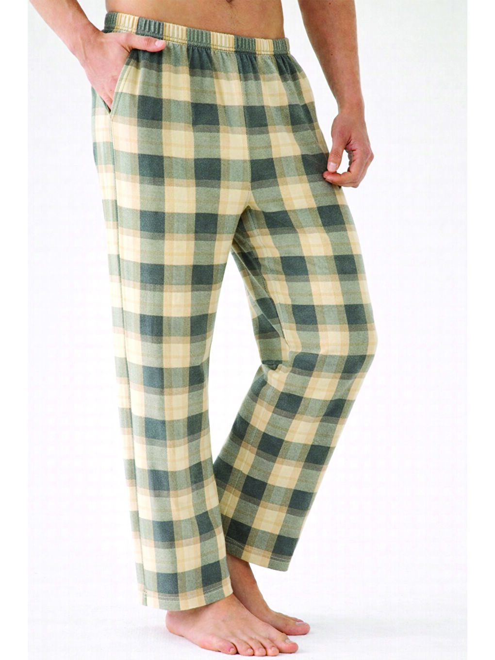 Gri Erkek Pamuklu 2'li Tek Alt Pijama-1