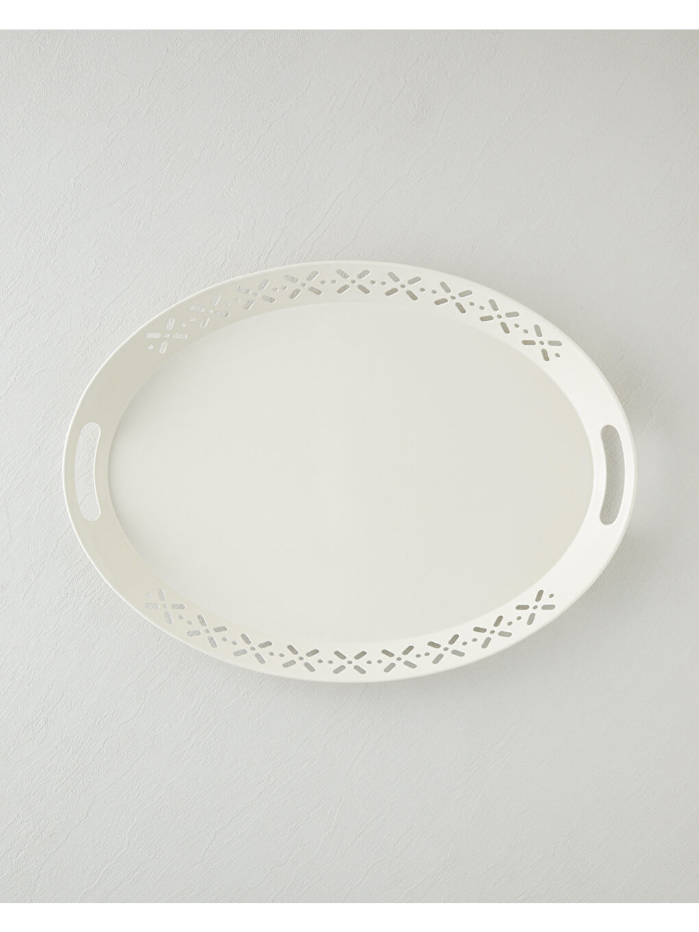 Ekru Core Metal Tepsi 52x39 cm Krem-1