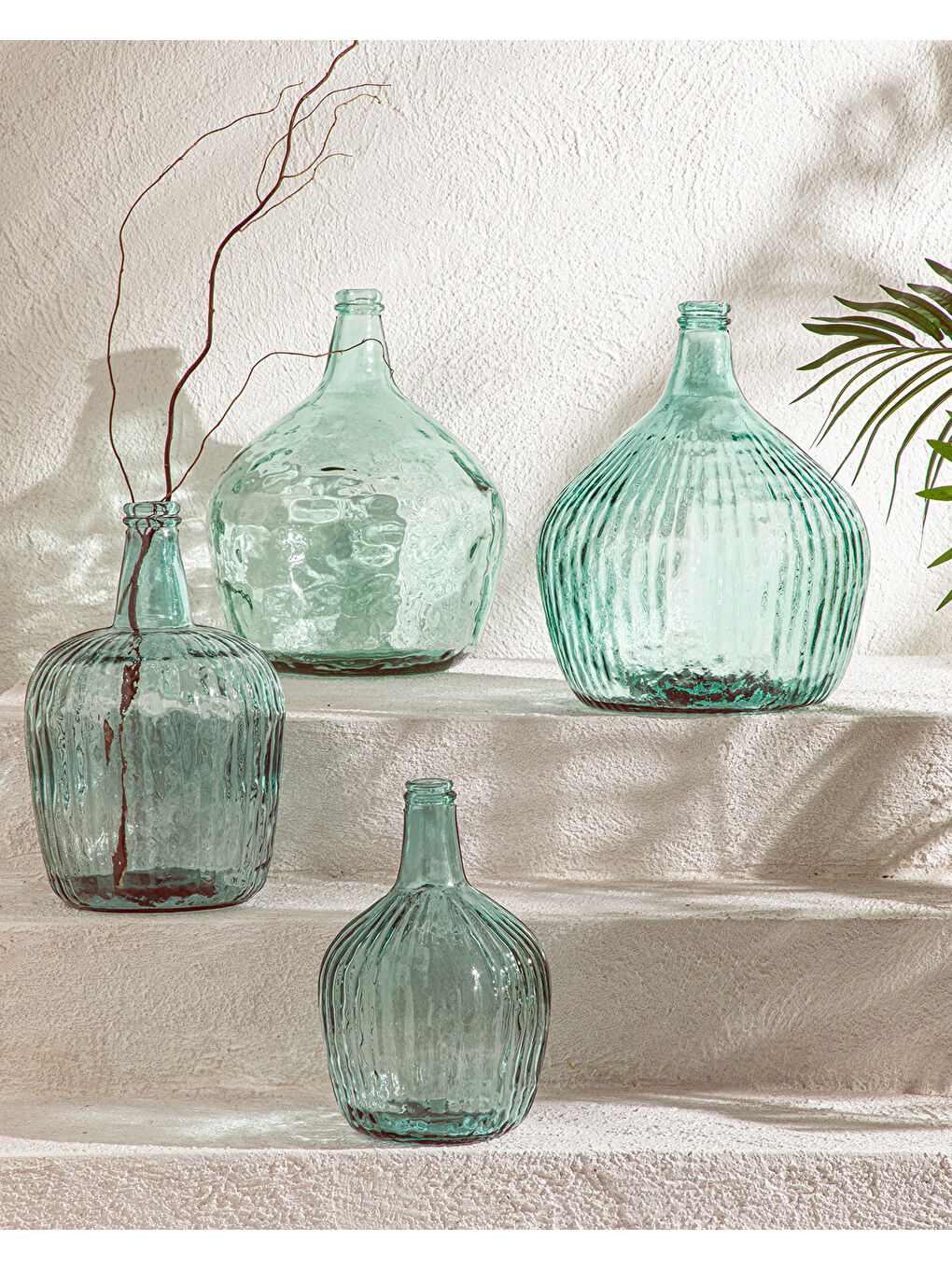 Recycled Demijohn Cam Vazo Yeşil-2