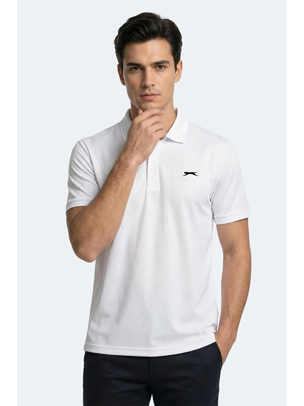 KATINA Erkek Polo Yaka Beyaz Tişört-5