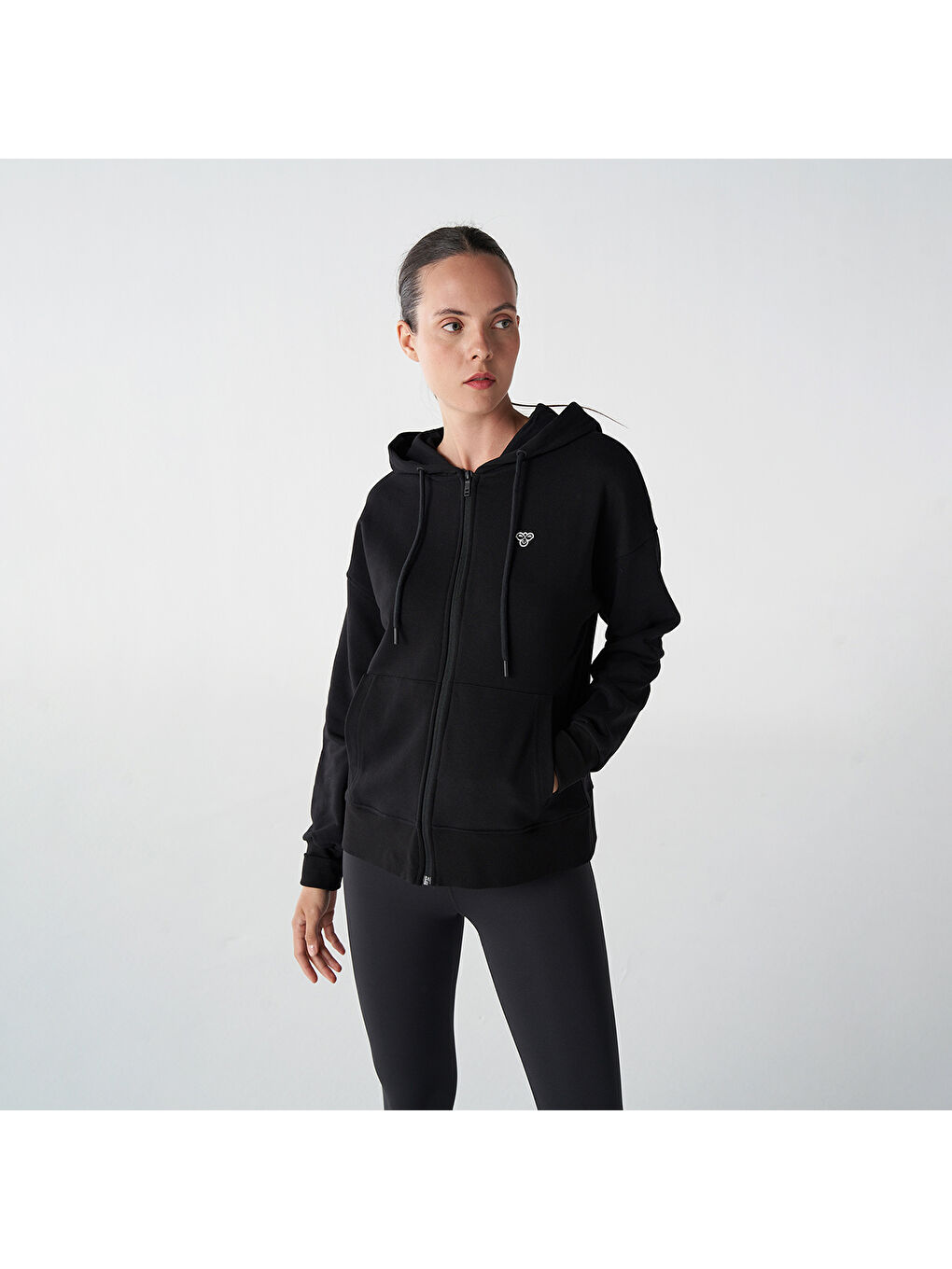 T-Ic Icona Kadın Siyah Kapüşonlu Ceket