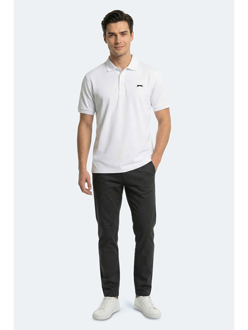 KATINA Erkek Polo Yaka Beyaz Tişört-7