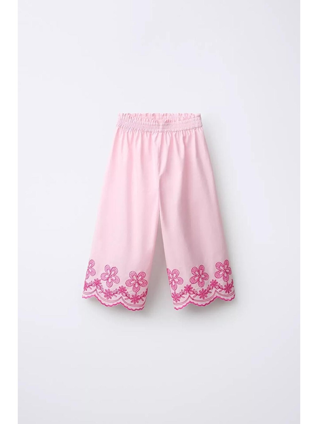 Kız Çocuk Pamuklu Pembe Nakış Detaylı Bluz Pantolon Takım-1