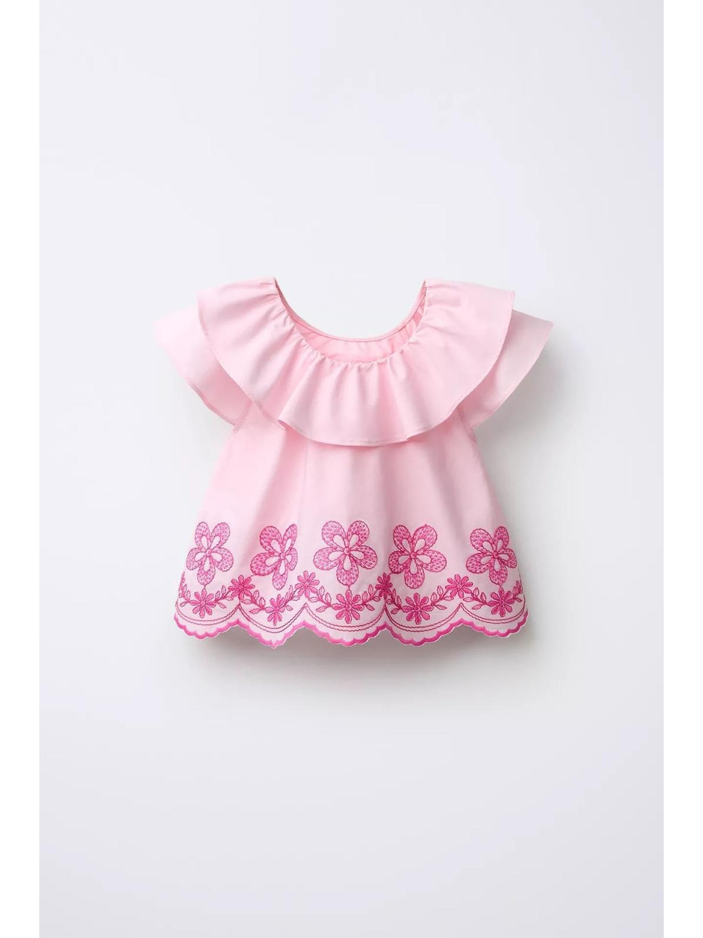 Kız Çocuk Pamuklu Pembe Nakış Detaylı Bluz Pantolon Takım-3