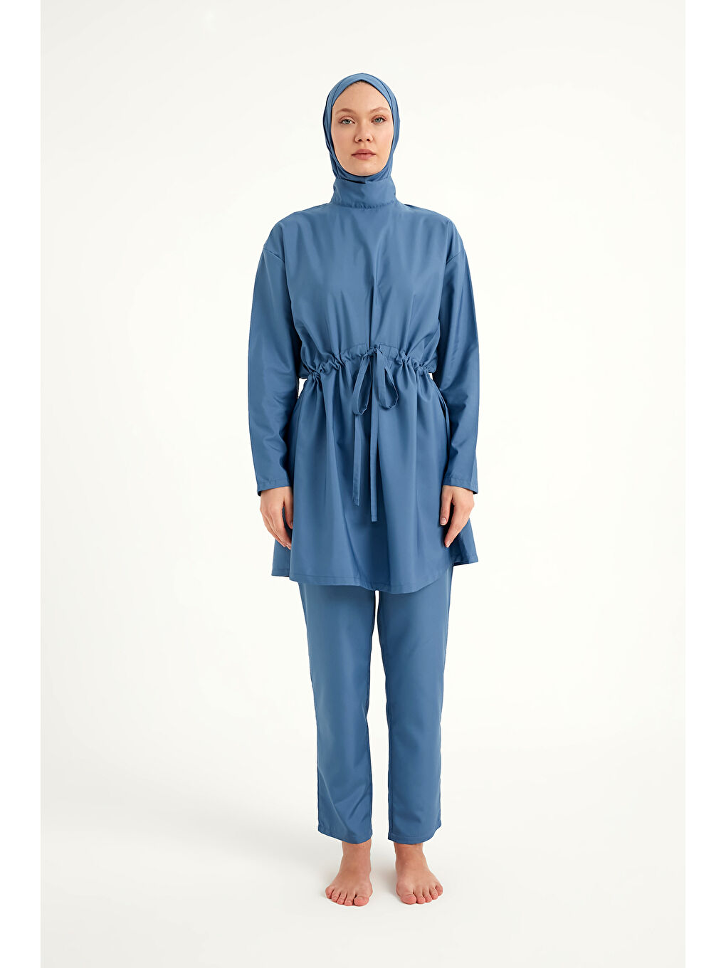 İndigo Hakim Yaka Tam Kapalı Tesettür Mayo Takımı A2502-6-3