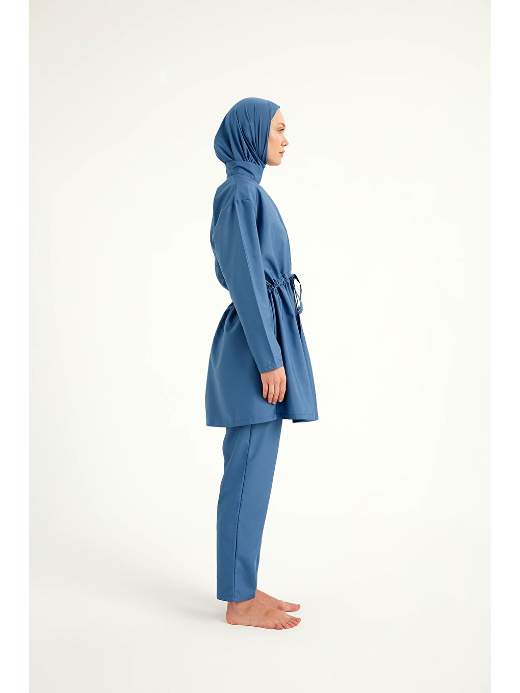 İndigo Hakim Yaka Tam Kapalı Tesettür Mayo Takımı A2502-6-4
