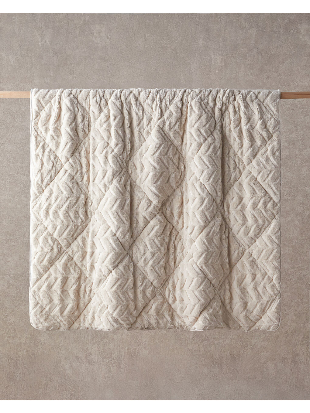 Ekru Wintera Sherpa Çift Kişilik Yorgan 195x215 cm Krem