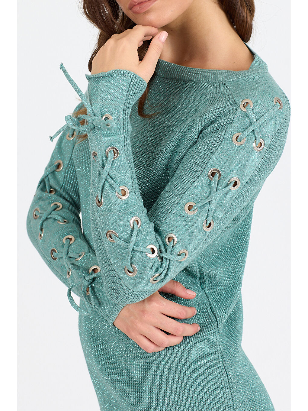 Yeşil Kadın Triko Tunik 2405 (Standart Beden s-m-l-xl Beden Uyumludur)-4