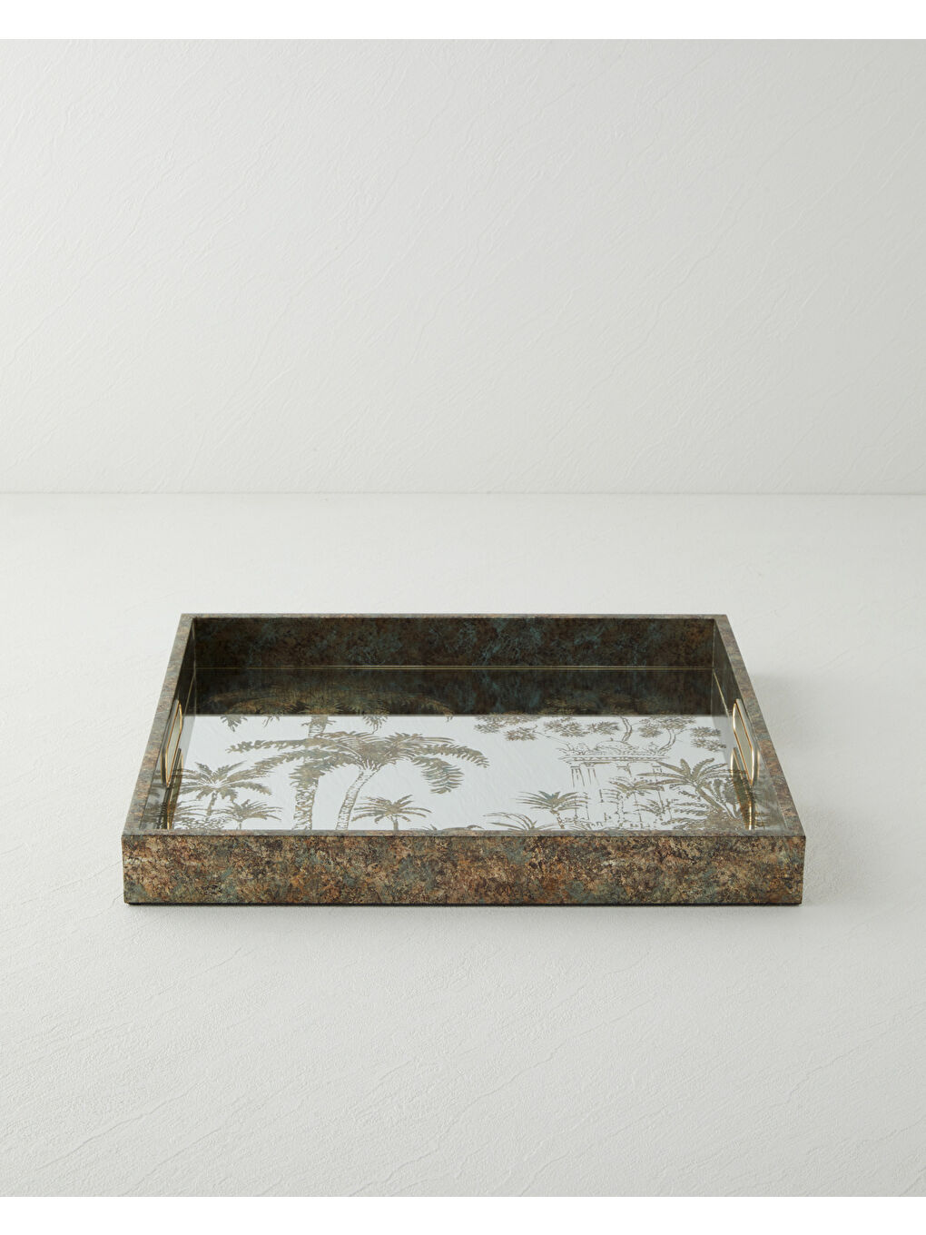 Stria Dekoratif Tepsi 37x37x4 cm Kahverengi-1