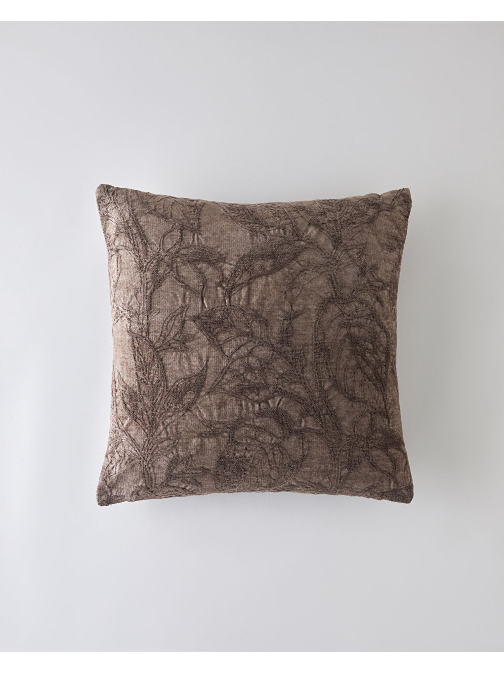 Kahverengi Lily Kırlent Kılıfı 45x45 cm Kahve