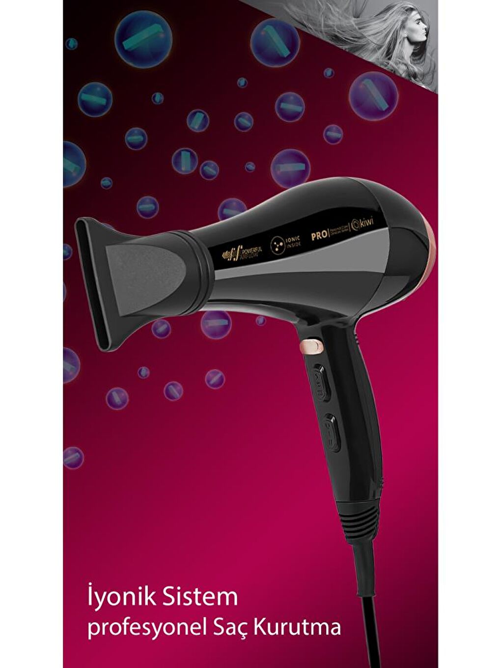 Khd-2151 Profesyonel İyonik 2,5 Metre Kablolu Saç Kurutma Makinesi-1