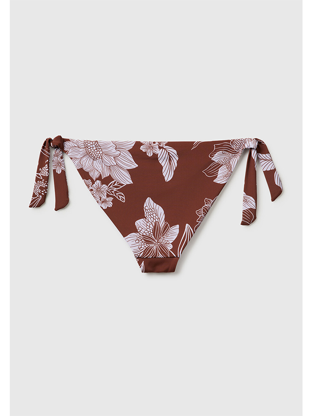 Kadın Kahverengi Tamamı Desenli Yanları Fiyonklu Bikini Altı-1