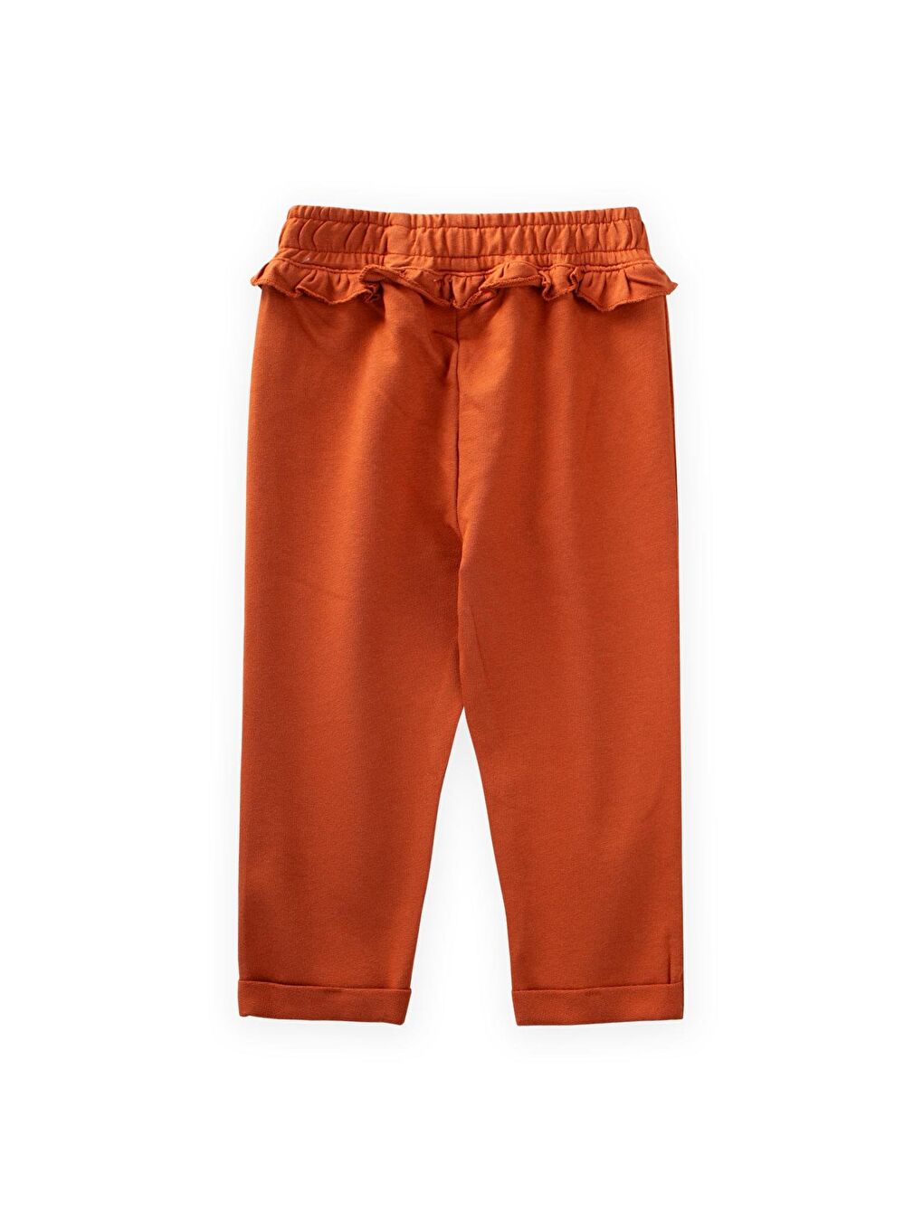 Kahverengi Kız Çocuk Fırfır Eşofman Altı-1