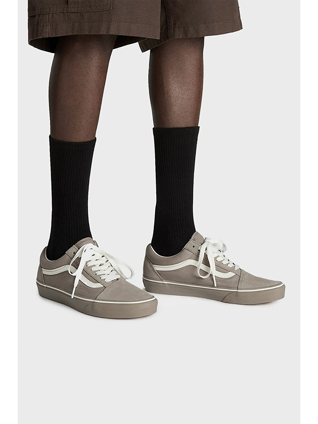 Gri TD Old Skool V Süet Logolu Sneaker Ayakkabı VN000D5NBXC1-1