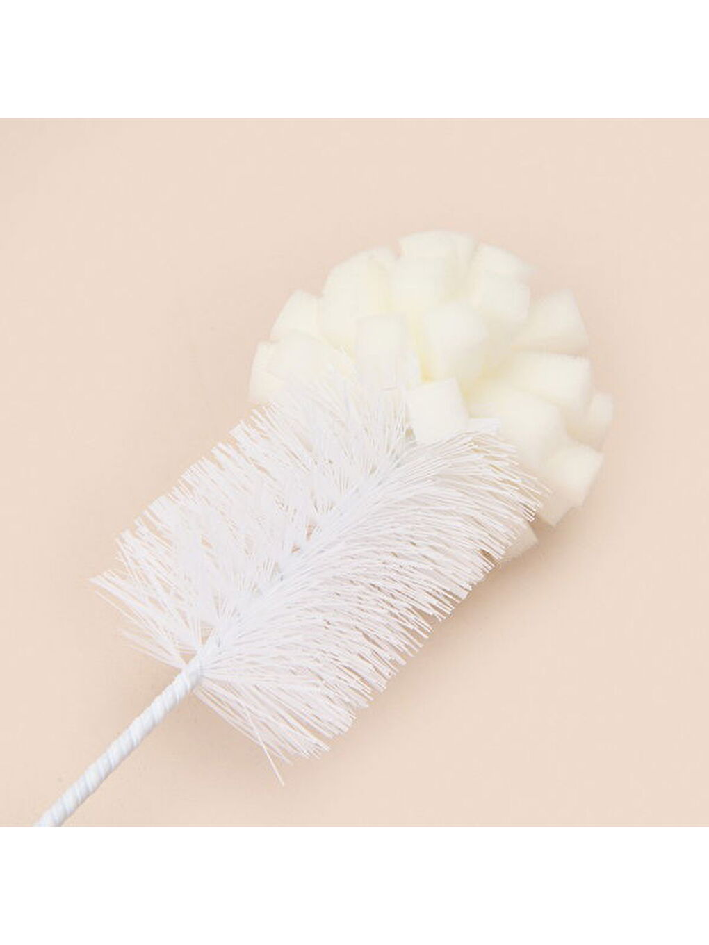 Karışık Bambu Saplı Matara Fırçası - Beyaz - 31,5 cm-3