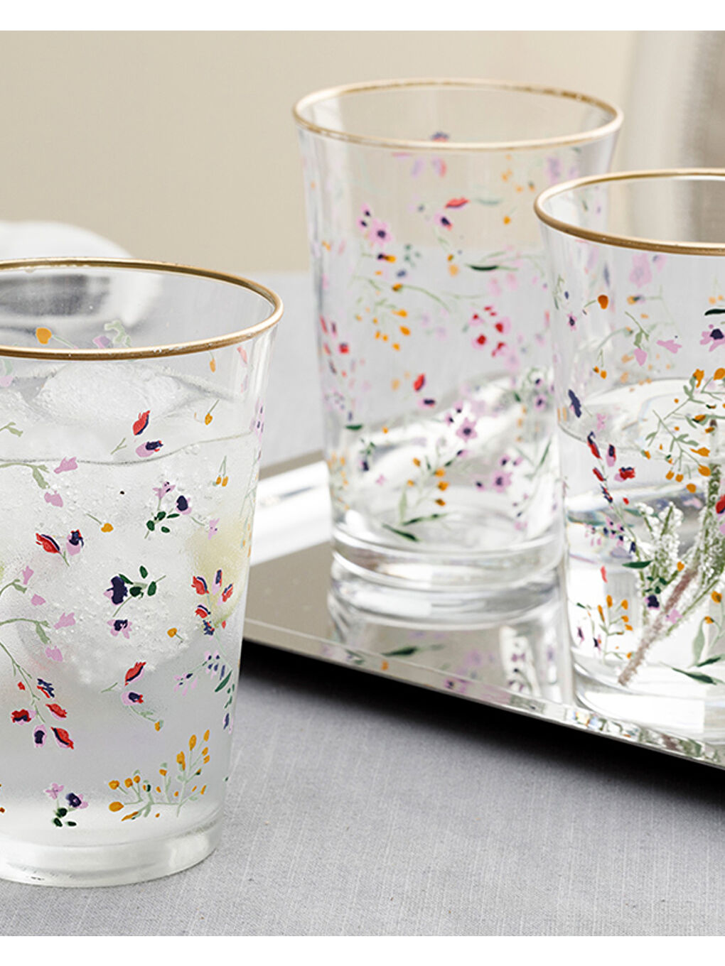 Sarı Simply 3'lü Cam Meşrubat Bardağı 290 Ml Gold