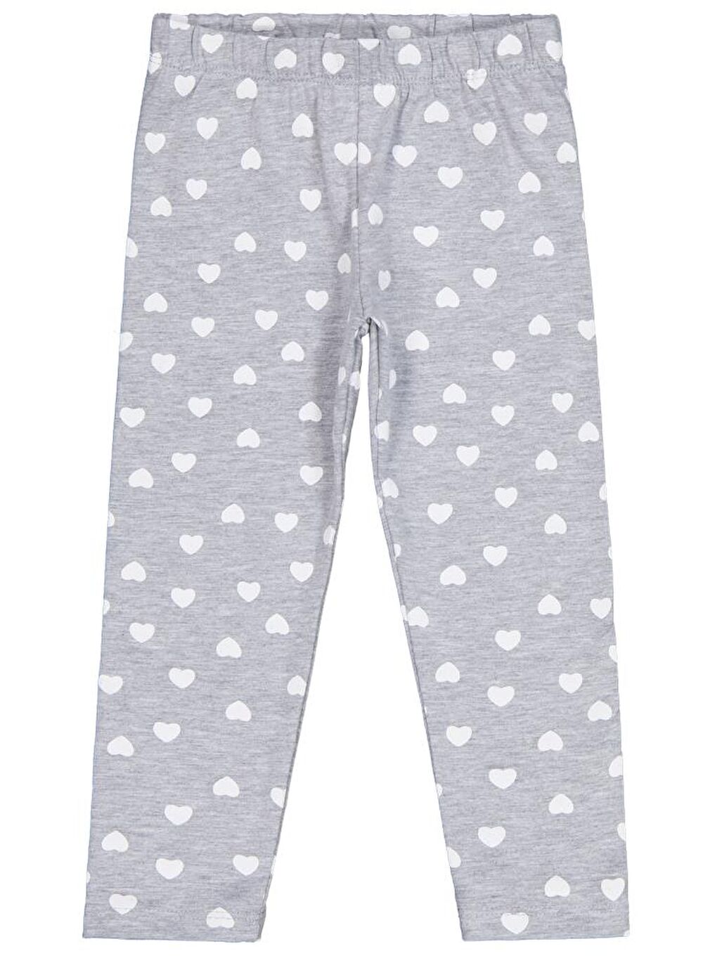 Girls Kalp Baskılı 2-5 Yaş Tayt - Gri 5-6 Yaş-1