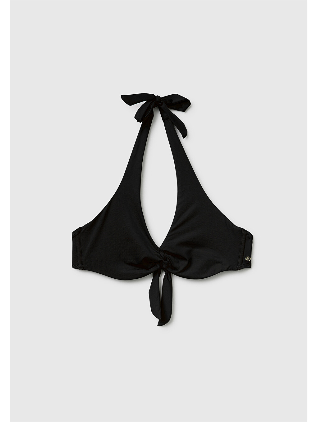 Kadın Siyah Önü Logo Detaylı Bikini Üstü