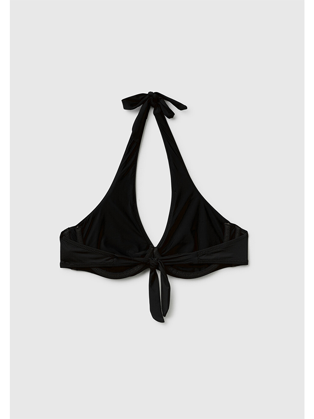 Kadın Siyah Önü Logo Detaylı Bikini Üstü-1