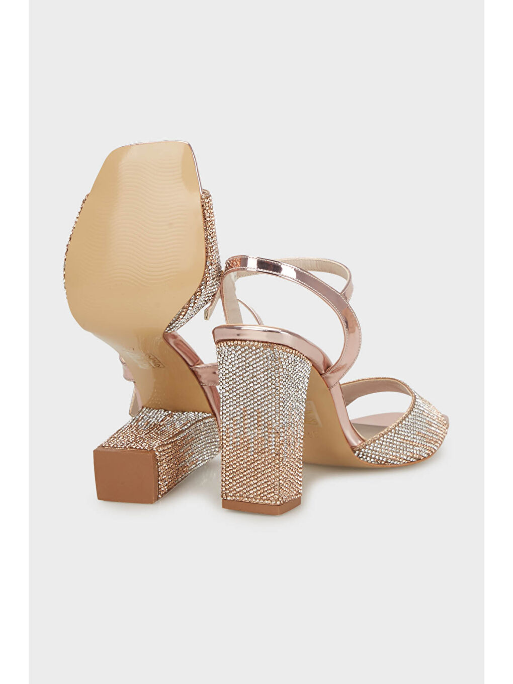 Pembe Taşlı Kalın Topuklu Abiye Ayakkabı 3472503-3