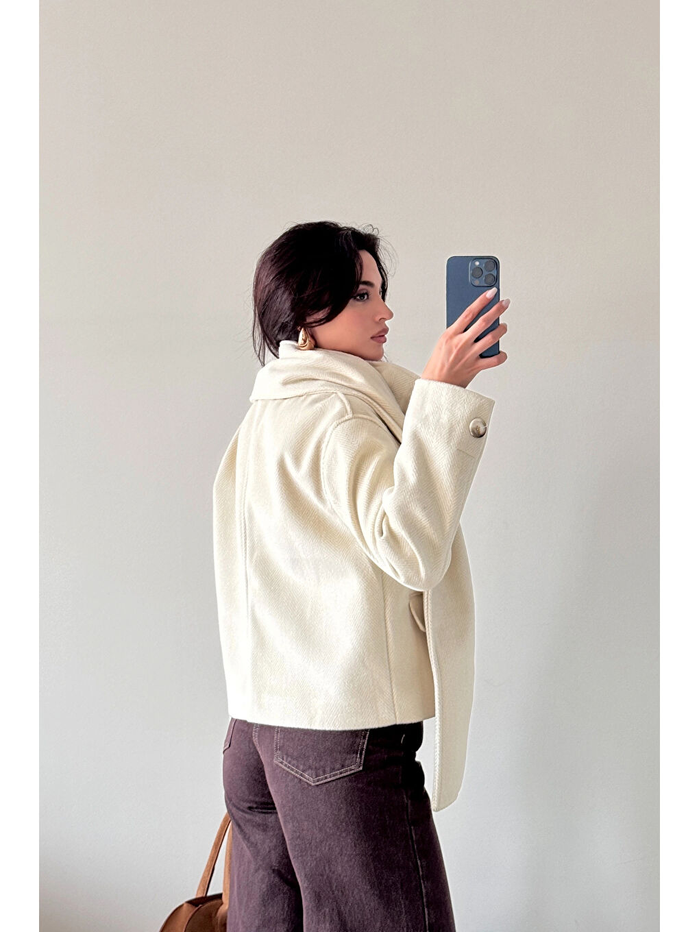 Kadın Bej Şallı Kaşe 0999-188509-3