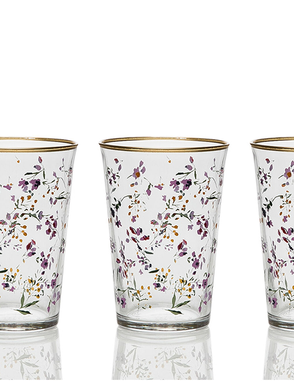 Sarı Simply 3'lü Cam Meşrubat Bardağı 290 Ml Gold-3