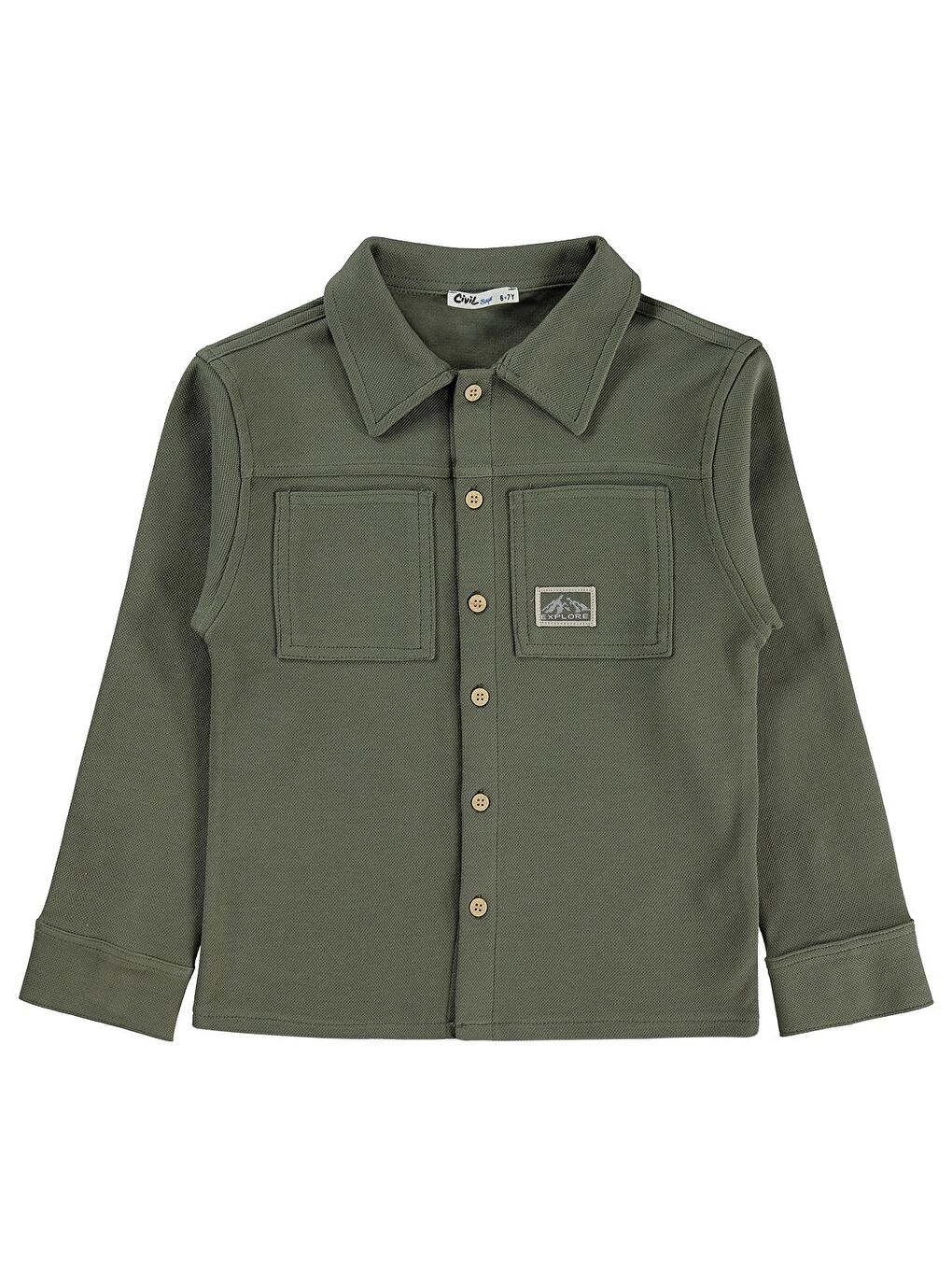 Boys Basic 6-9 Yaş Gömlek - Haki