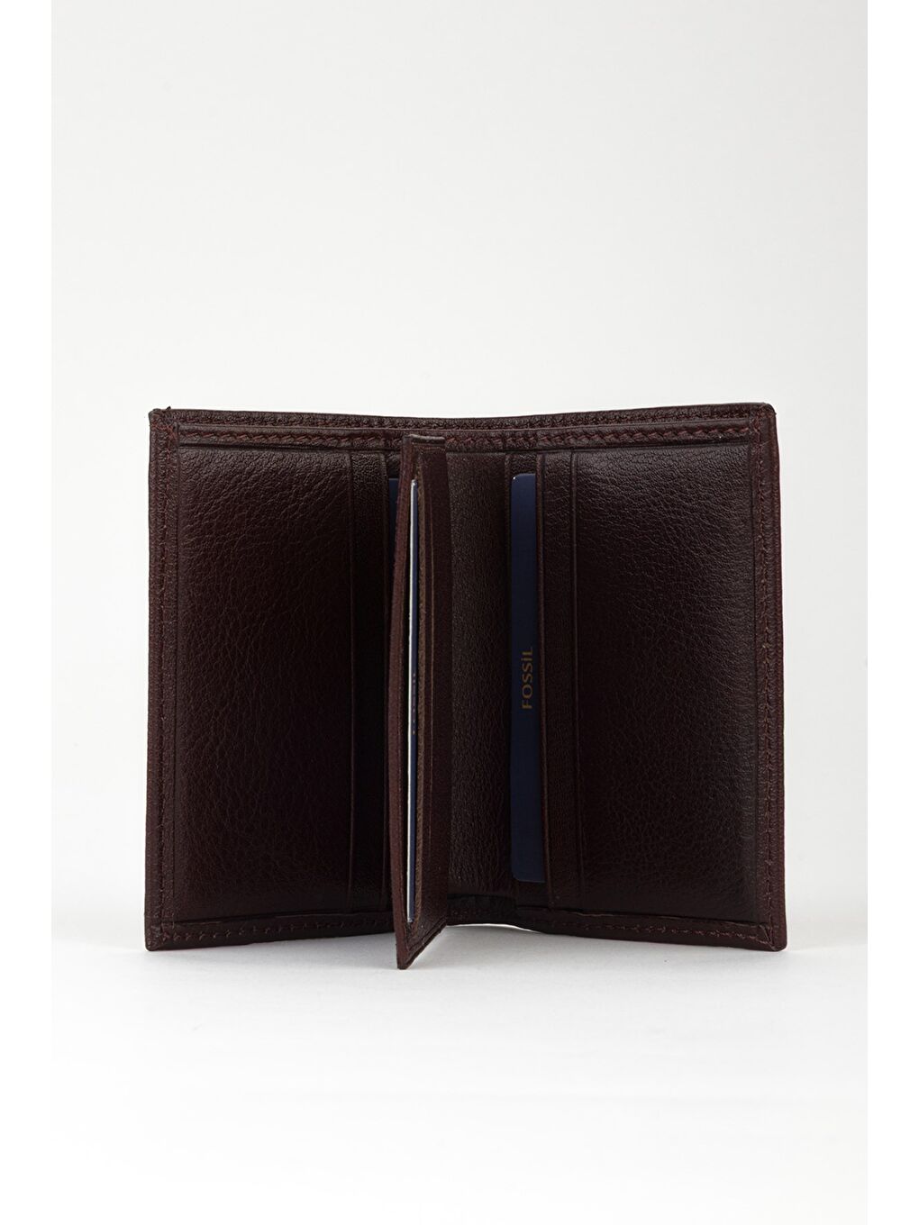 Kahverengi Kutulu Hakiki Deri Küçük Boy Dikey El Portföyü Cüzdan-1