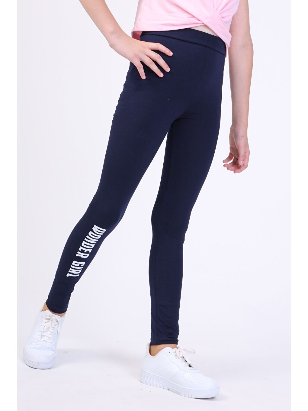 Lacivert Kız Çocuk Baskılı Tayt