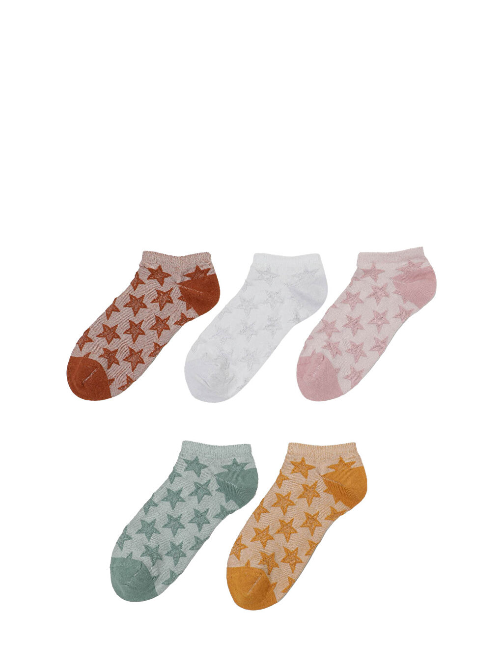 Karışık YILDIZ 5 LI PTK-W 4PR Çok Renkli Kadın 5'li Patik Çorap