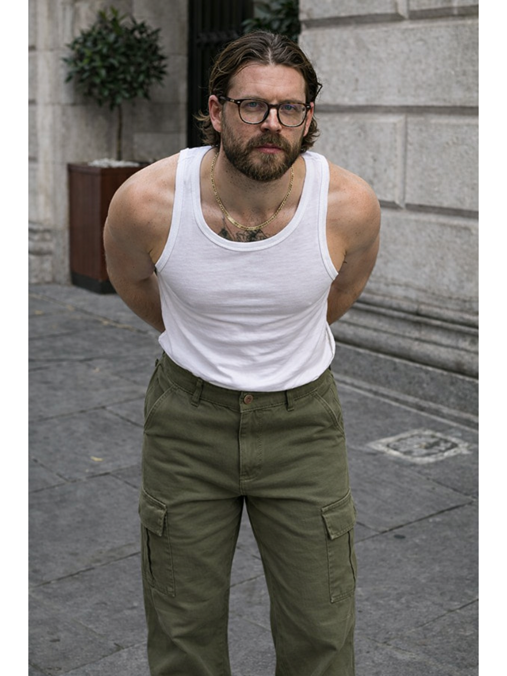 Erkek Günlük Kargo Cep Haki Baggy Pantolon-2