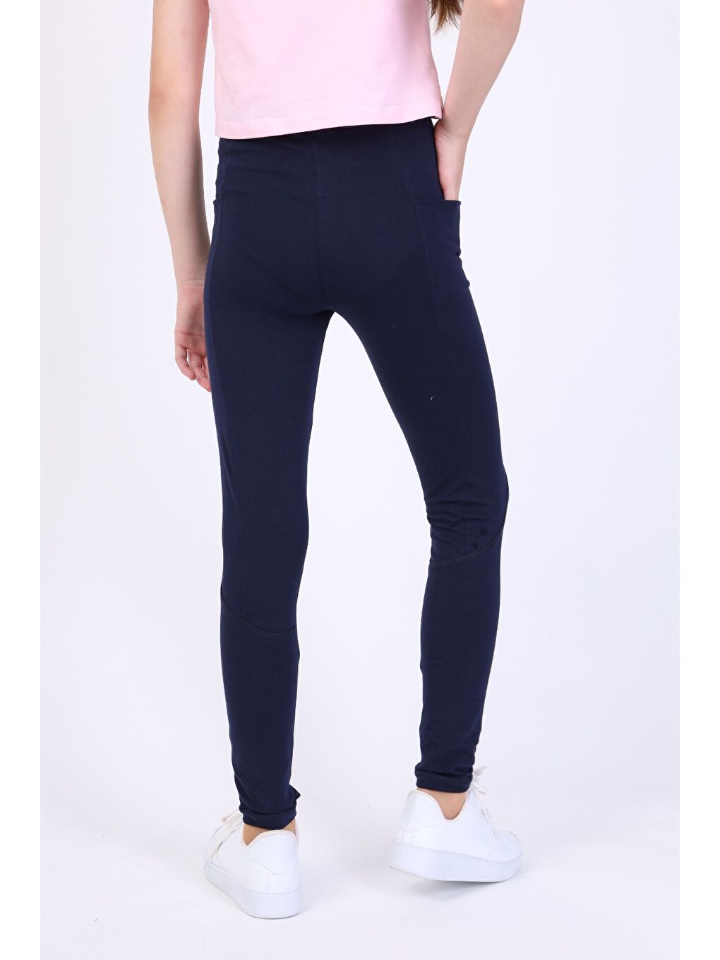 Lacivert Kız Çocuk Baskılı Tayt-1