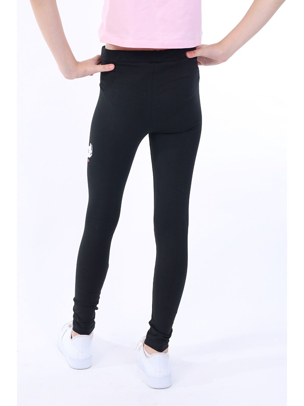 Siyah Kız Çocuk Baskılı Tayt-1